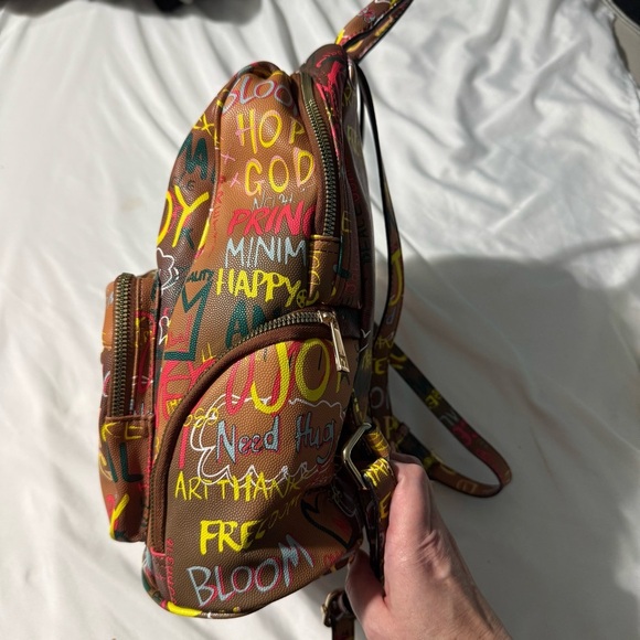 Alba Mini Backpack – NWT – Burnt Orange Graffiti Print - Picture 7 of 16